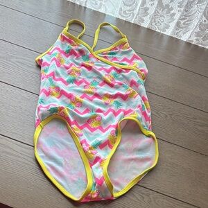 Kids Pineapple Print One Piece Swimsuit